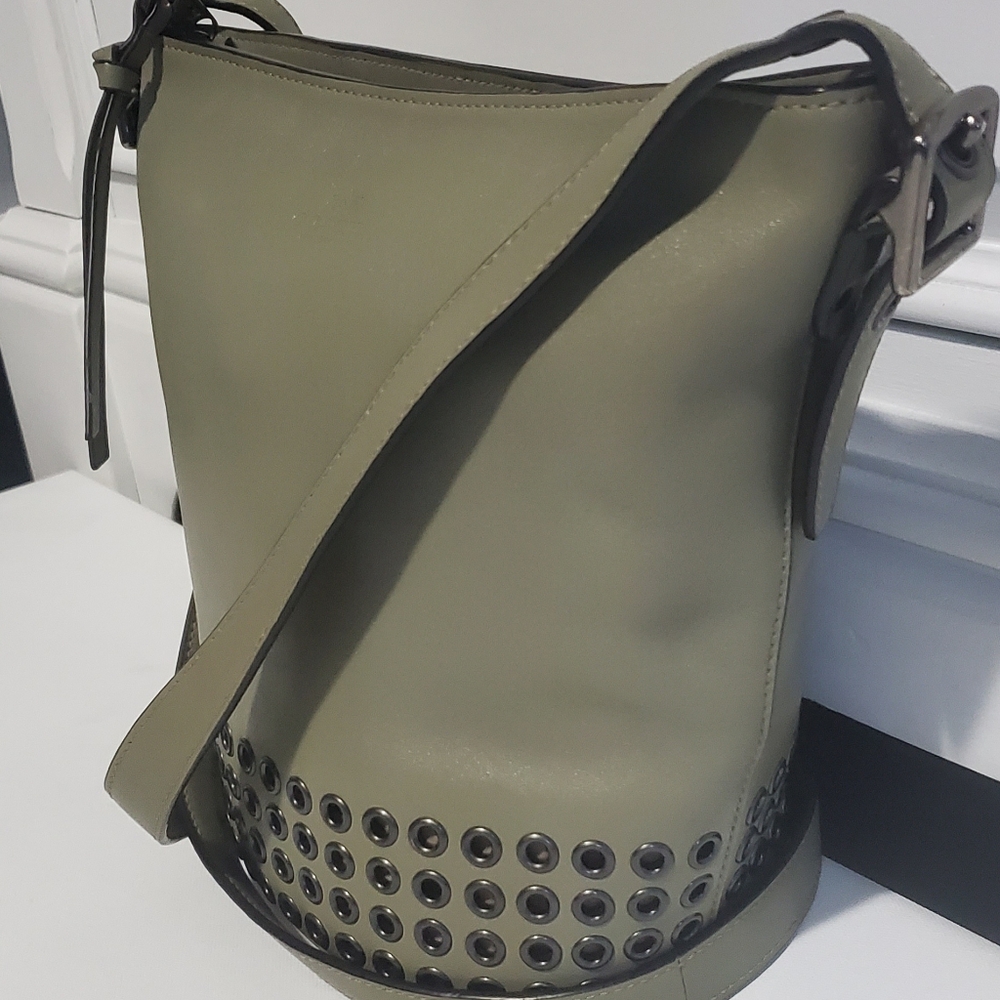 Coach Bleecker Grommets Mini Duffle Bag Glove tanned Leather Crossbody Handbag - Picture 8 of 15